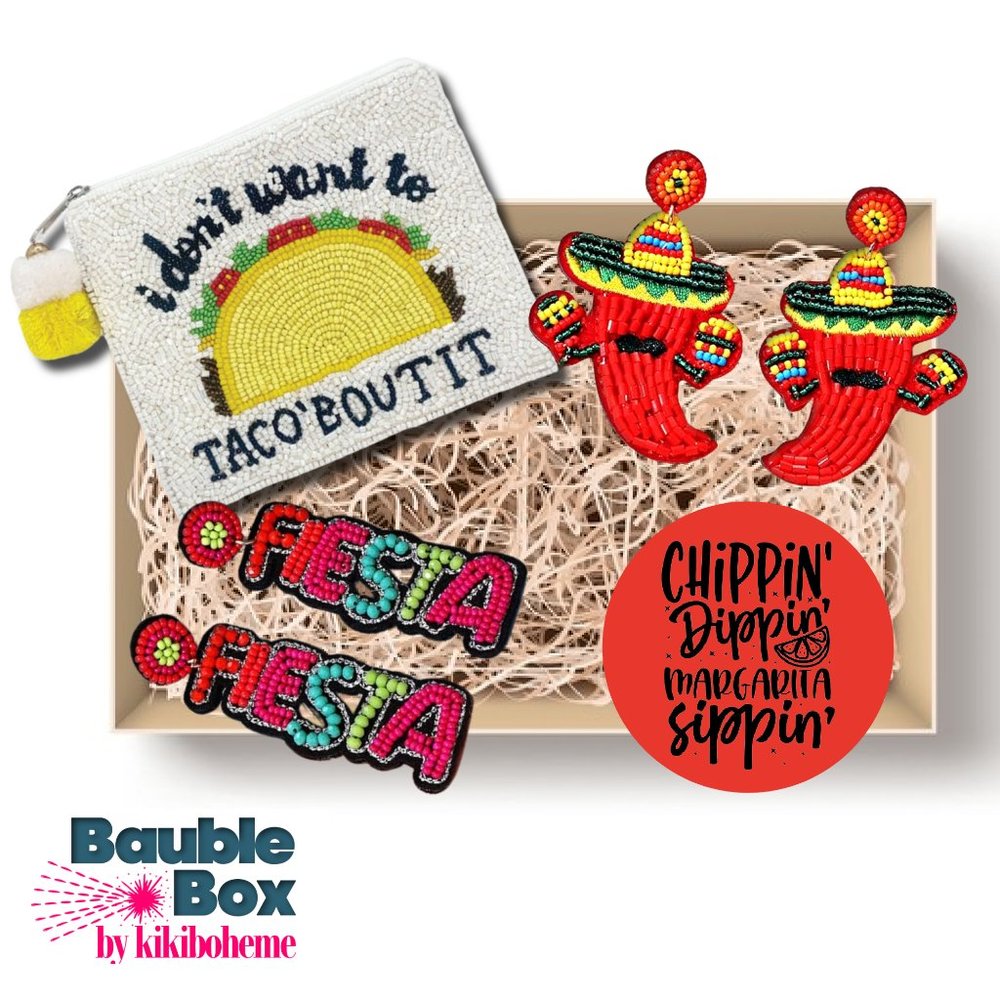 CABO MEXICO TACO THEME GIFT - NEW Earrings Money Pouch Spring Break